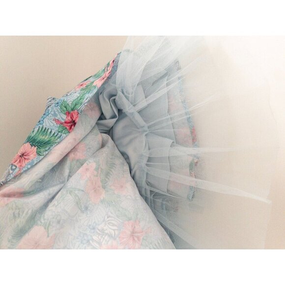 Hot Topic Blue Floral Tiki Swing Dress Retro Hawaiian Tropical SZ XS - Picture 9 of 11